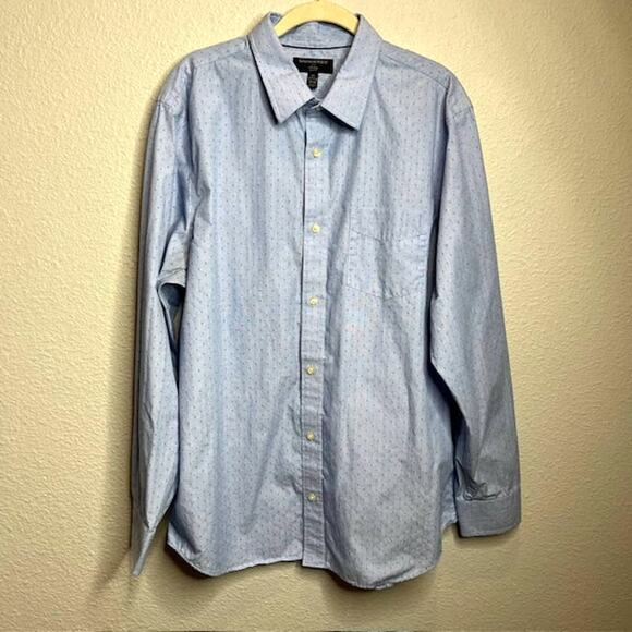 Banana Republic Men's Non-Iron Slim Fit Rivera Blue Dot Long Sleeve Shirt - Picture 1 of 13